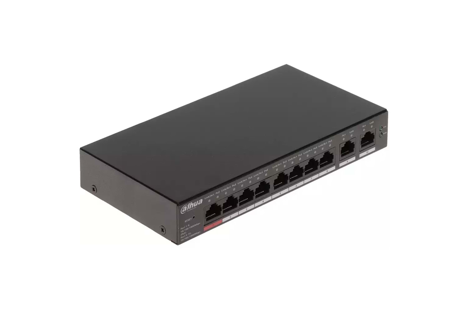 DAHUA CS4010-8GT-110, 8 Port, Gigabit, PoE 110W, 2 Port Uplink, Cloud Yönetilebilir, Switch