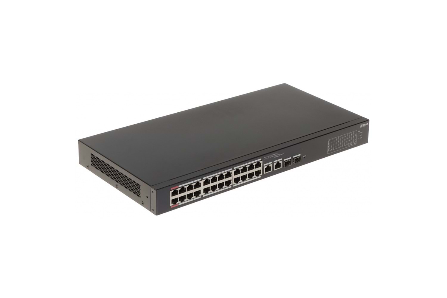 DAHUA CS4226-24ET-375, 24Port, Megabit, PoE 375W, 2 Port Gigabit Lan, 2 Port SFP Gigabit Combo, Cloud Yönetilebilir, Switch