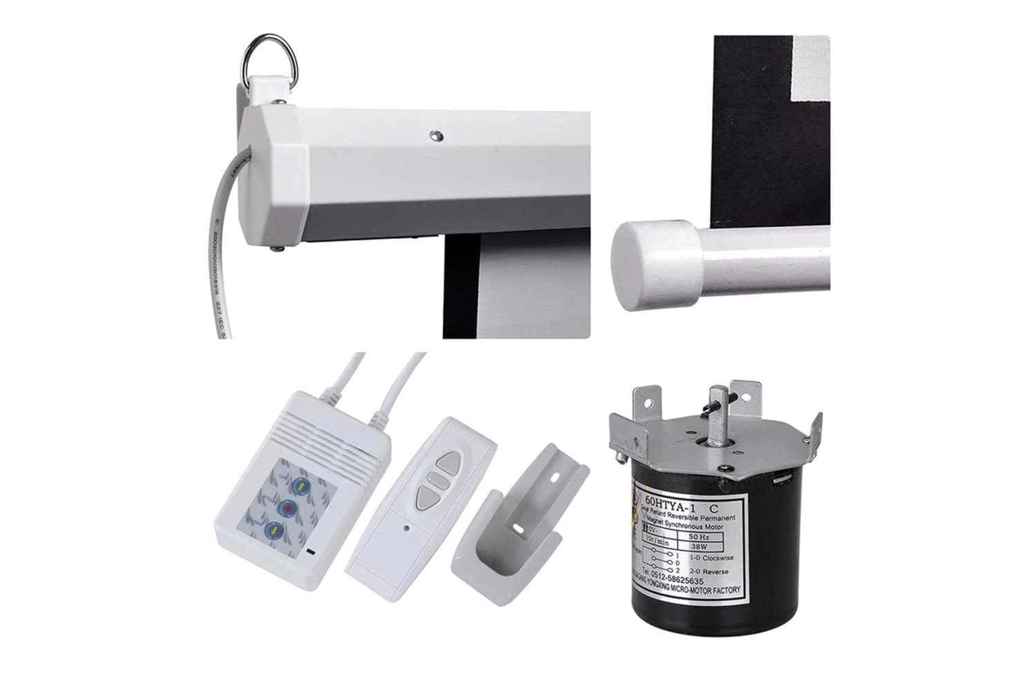 Everest EPP-180, 180x180, MOTORLU, PROJEKSİYON PERDESİ, Uzaktan Kumandalı, Arkası Siyah Fonlu, Duvar ve Tavana Asılabilir