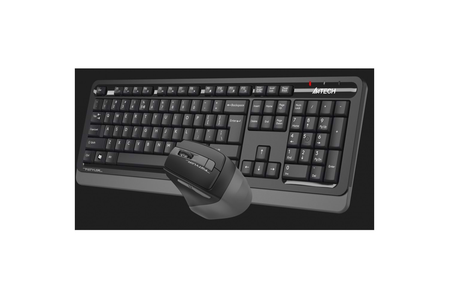A4 TECH FG1035, Gri, FSTYLER, Türkçe Q, Kablosuz, Klavye Mouse Set
