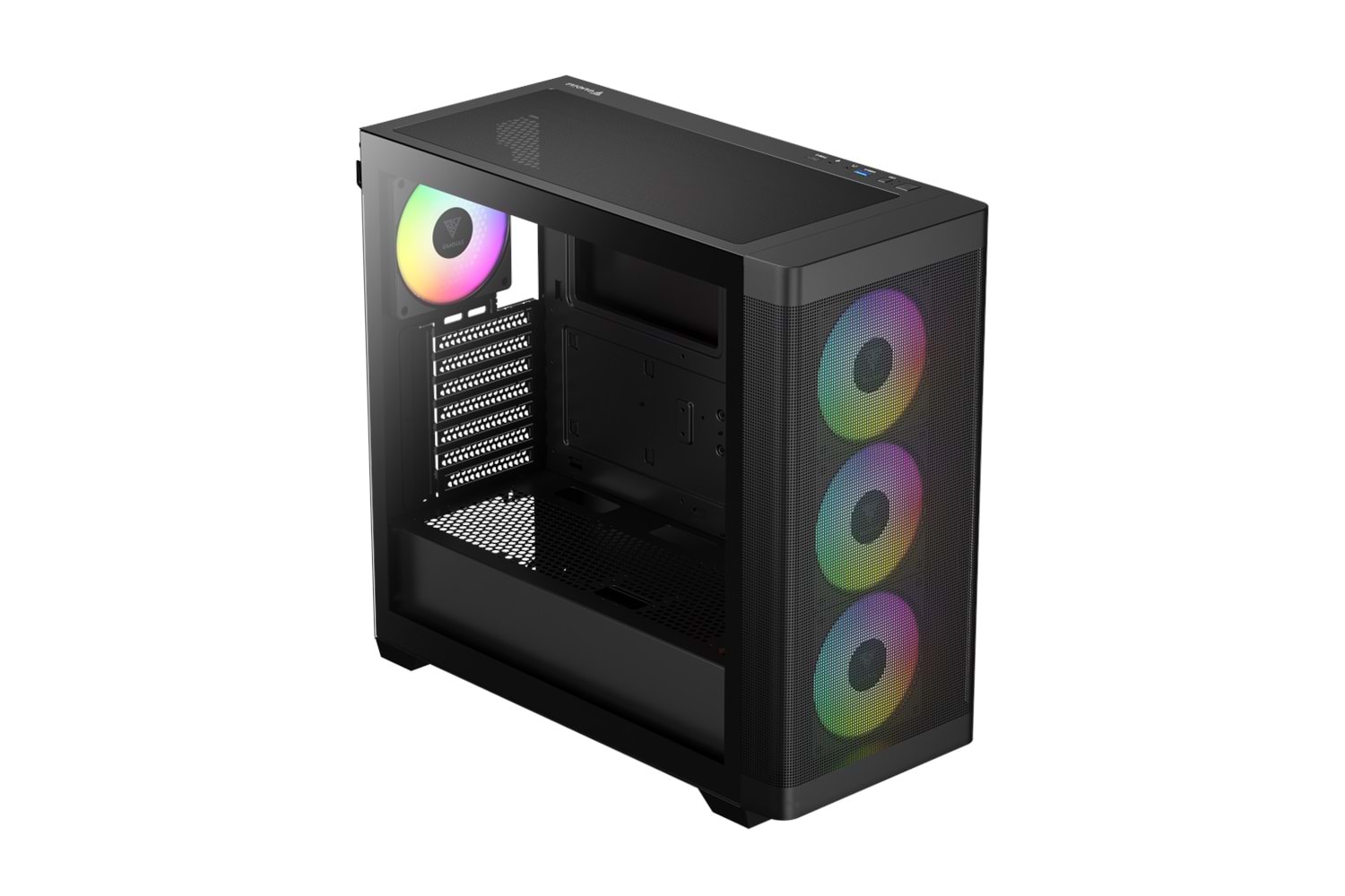 GAMDIAS ATHENA M3, 850W, 80+ Bronze, Tempered Glass, Type-C, Mesh Ön Panel, ARGB, ATX, GAMING KASA