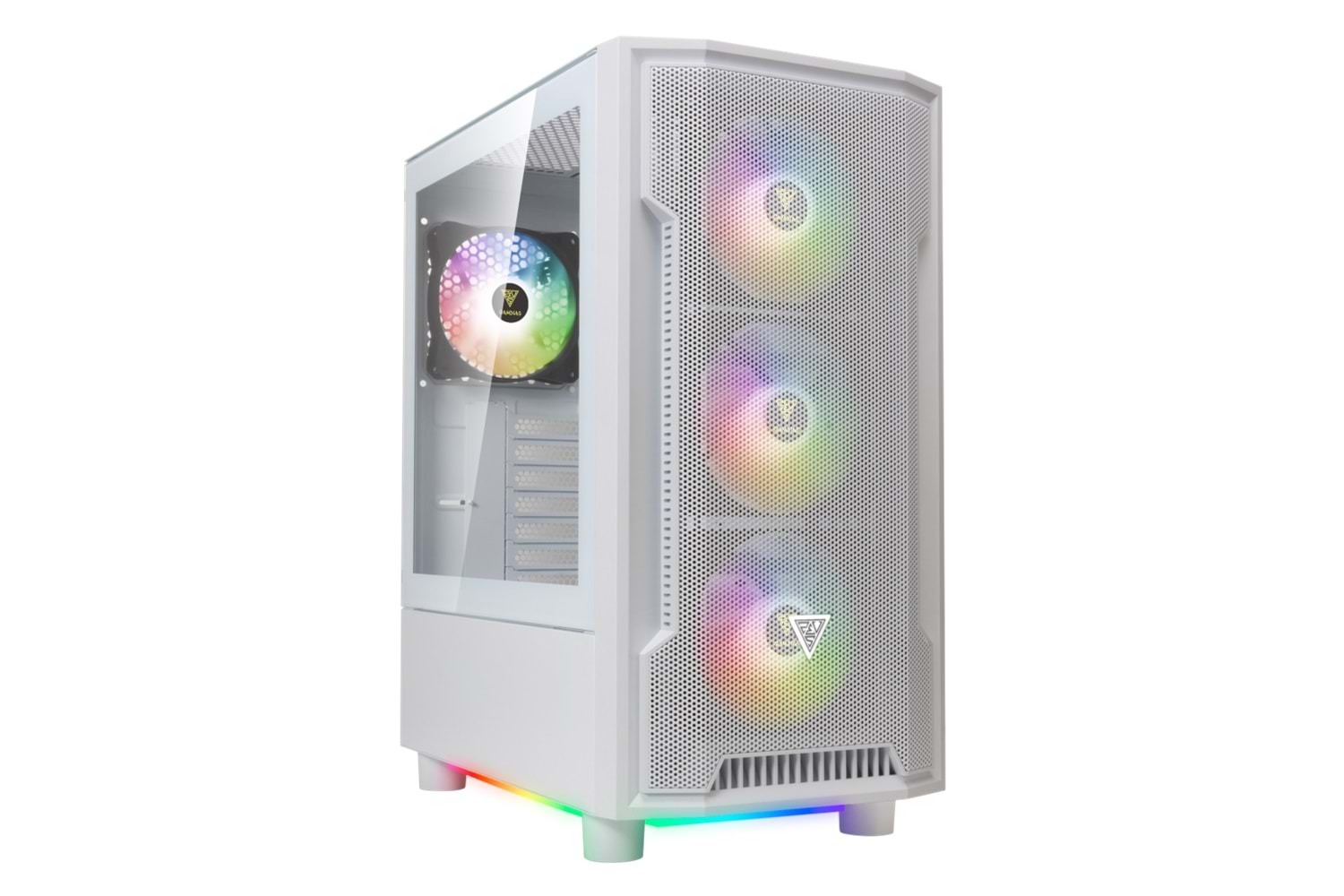 GAMDIAS ATHENA M6 Lite WH, 750W, 80+ Bronze, Tempered Glass, Mesh, ARGB, ATX, White Edition, GAMING KASA