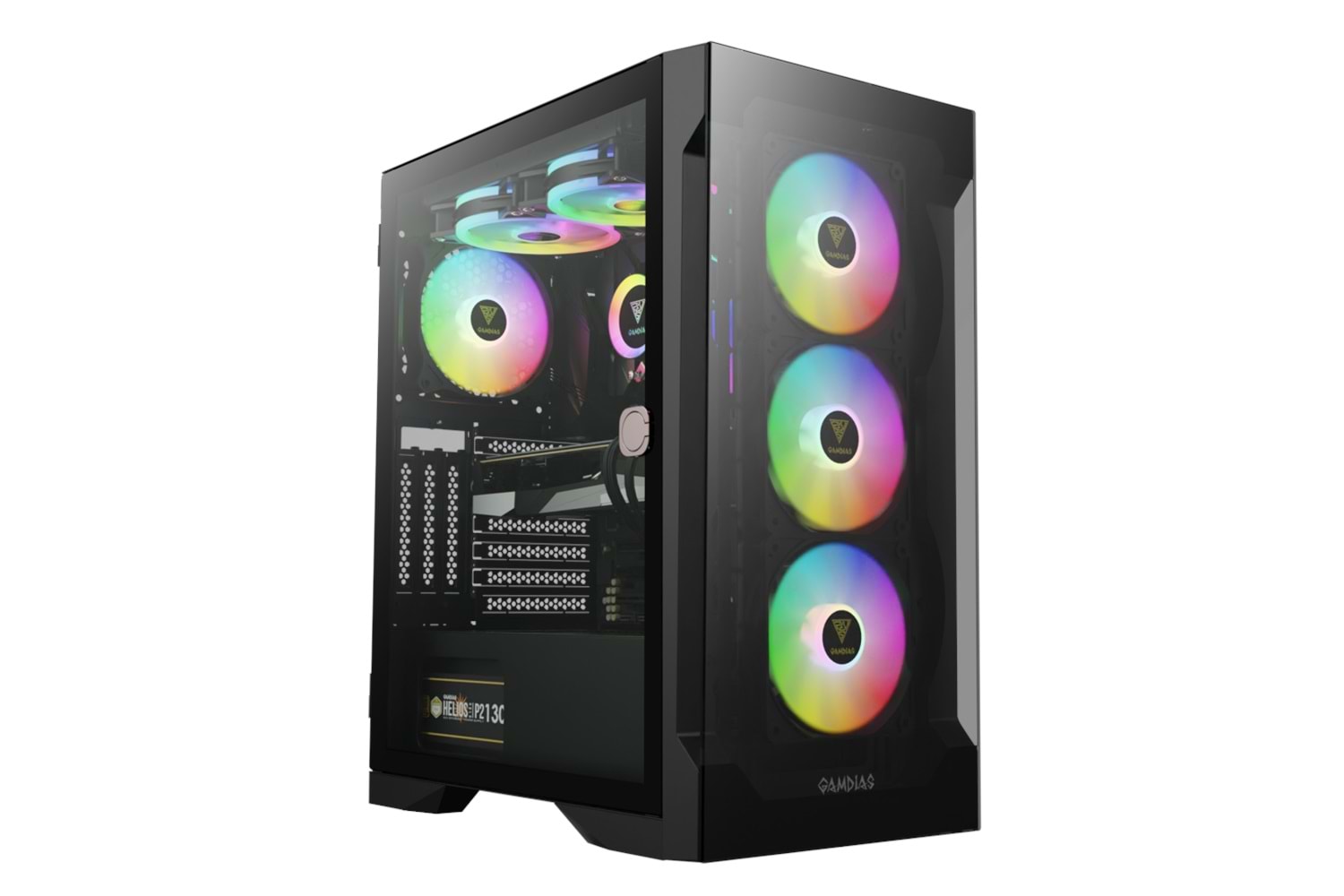 GAMDIAS TALOS E2 Elite, 850W, 80+ Bronze, Tempered Glass, ARGB, ATX GAMING KASA