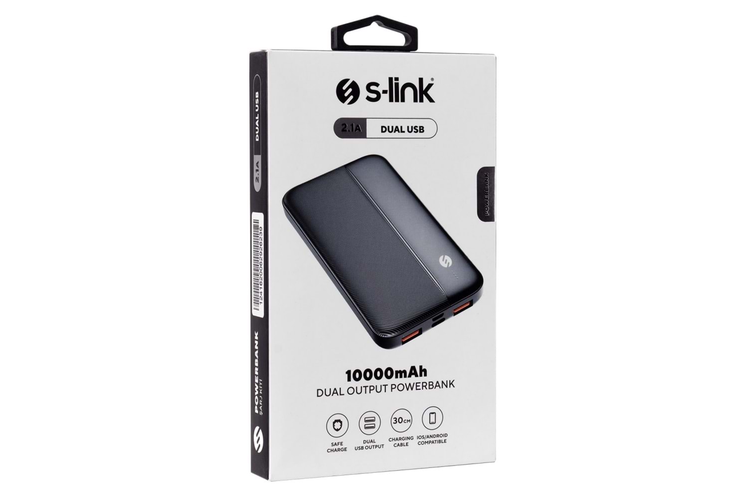 S-LINK IP-G10N, Siyah, 10.000mAh, 2xUSB, 1xMicro USB, 1xType-C, 4 LED Göstergeli, PowerBank