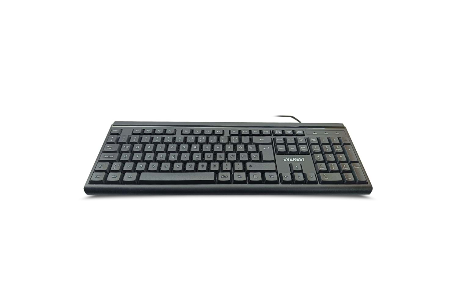 EVEREST KB-741F, USB Kablolu, Türkçe F, 2 metre Bakır Kablolu, Standart Klavye (Siyah)