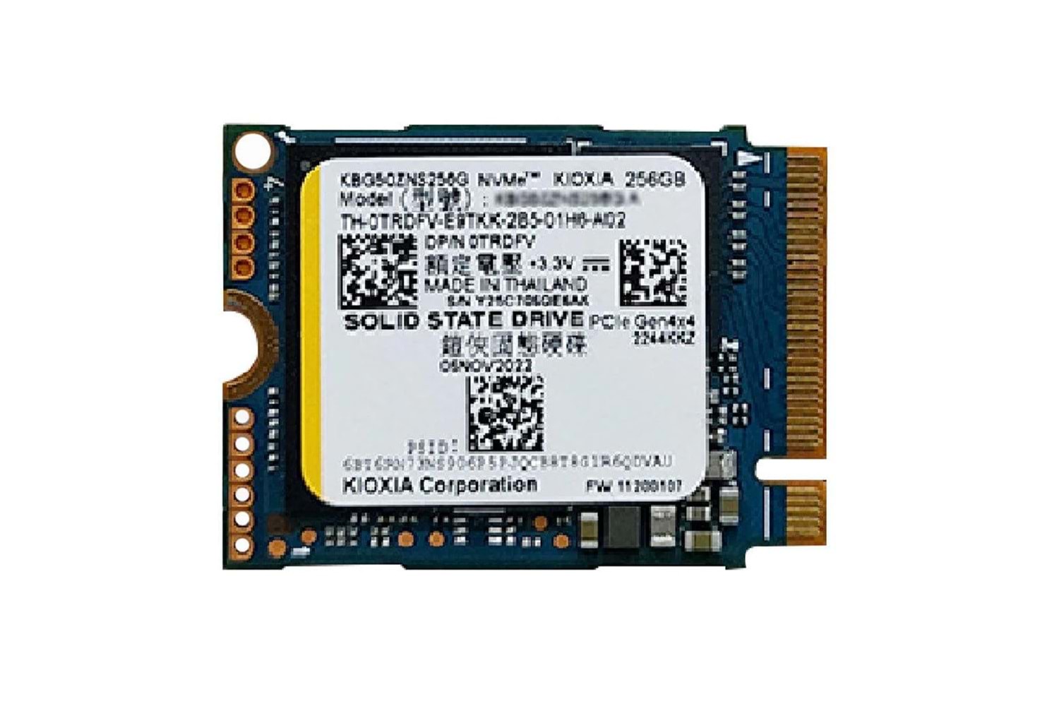 KIOXIA BiCS FLASH, KBG50ZNS256G, 256GB, 3400/1900, Gen4, NVME PCIe M.2 2230, SSD (Bulk-Kutusuz)