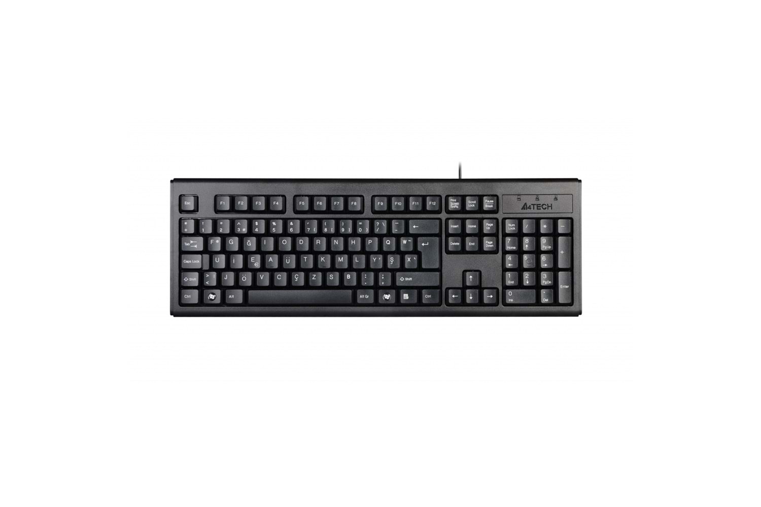 A4 TECH KM-720, Siyah, USB Kablolu, Türkçe F, Multimedya KLAVYE