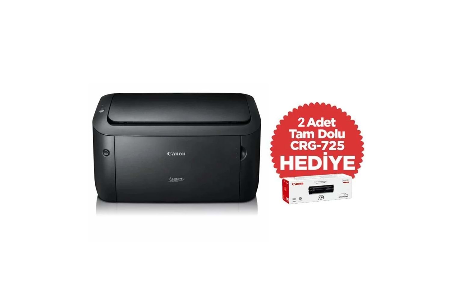 CANON i-SENSYS LBP6030B, Lazer Yazıcı (Siyah), Orjinal +2adet CRG725 Toner Hediyeli (Dakikada 18 Sayfa) ORİJİNAL TONERLİ