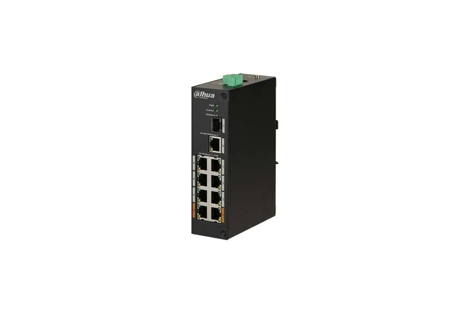 DAHUA PFS3110-8ET-96-V2, 8 Port, Megabit, PoE 96W, 1 Port Gigabit Uplink, 1 Port Gigabit SFP, Yönetilemez, Masaüstü Switch