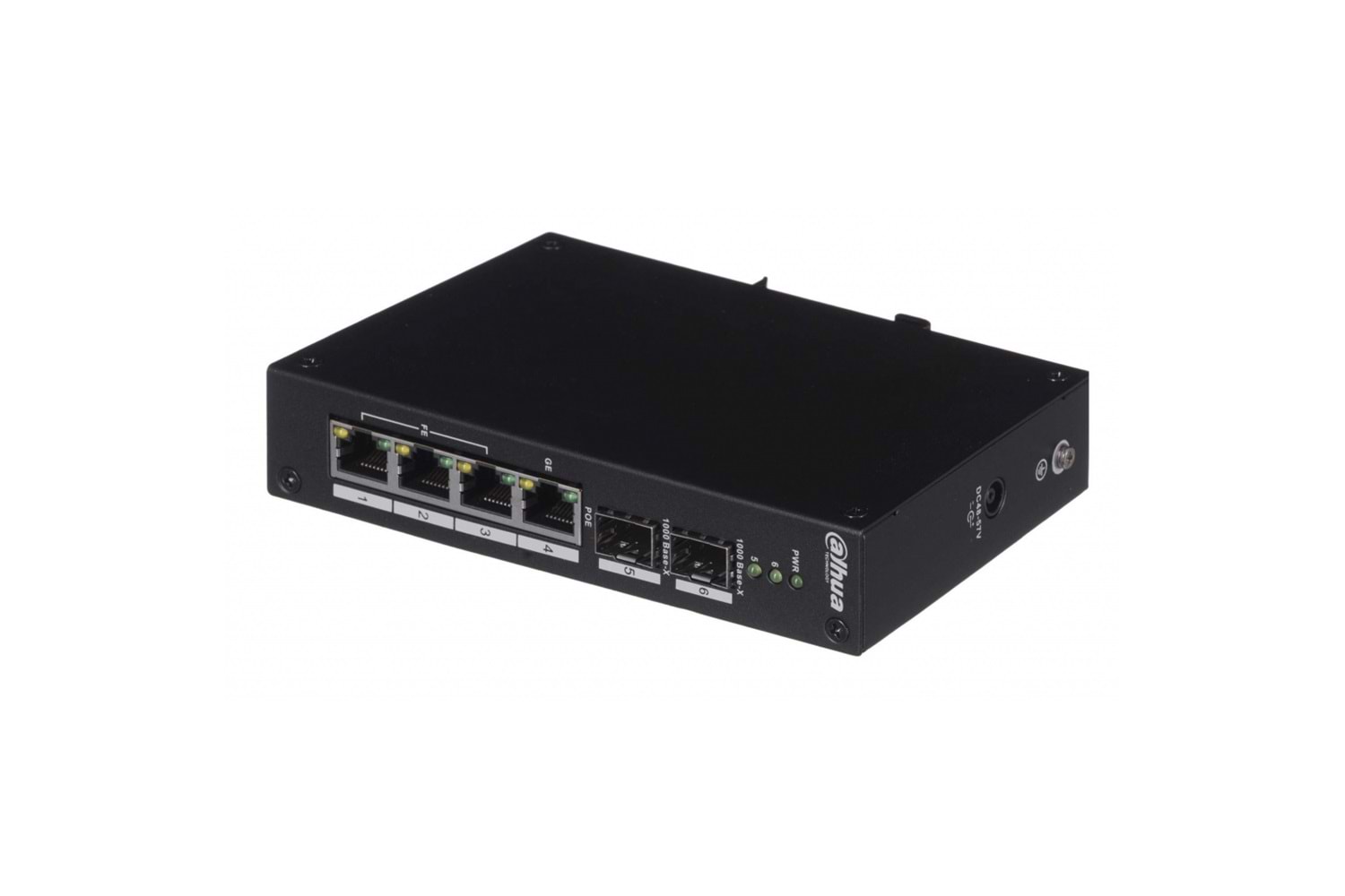 DAHUA PFS3206-4P-96, 3 Port, Megabit, Poe 30W, 1 Port Gigabit PoE 60W, 2 Port Gigabit SFP, Endüstriyel, Yönetilemez, Masaüstü Switch