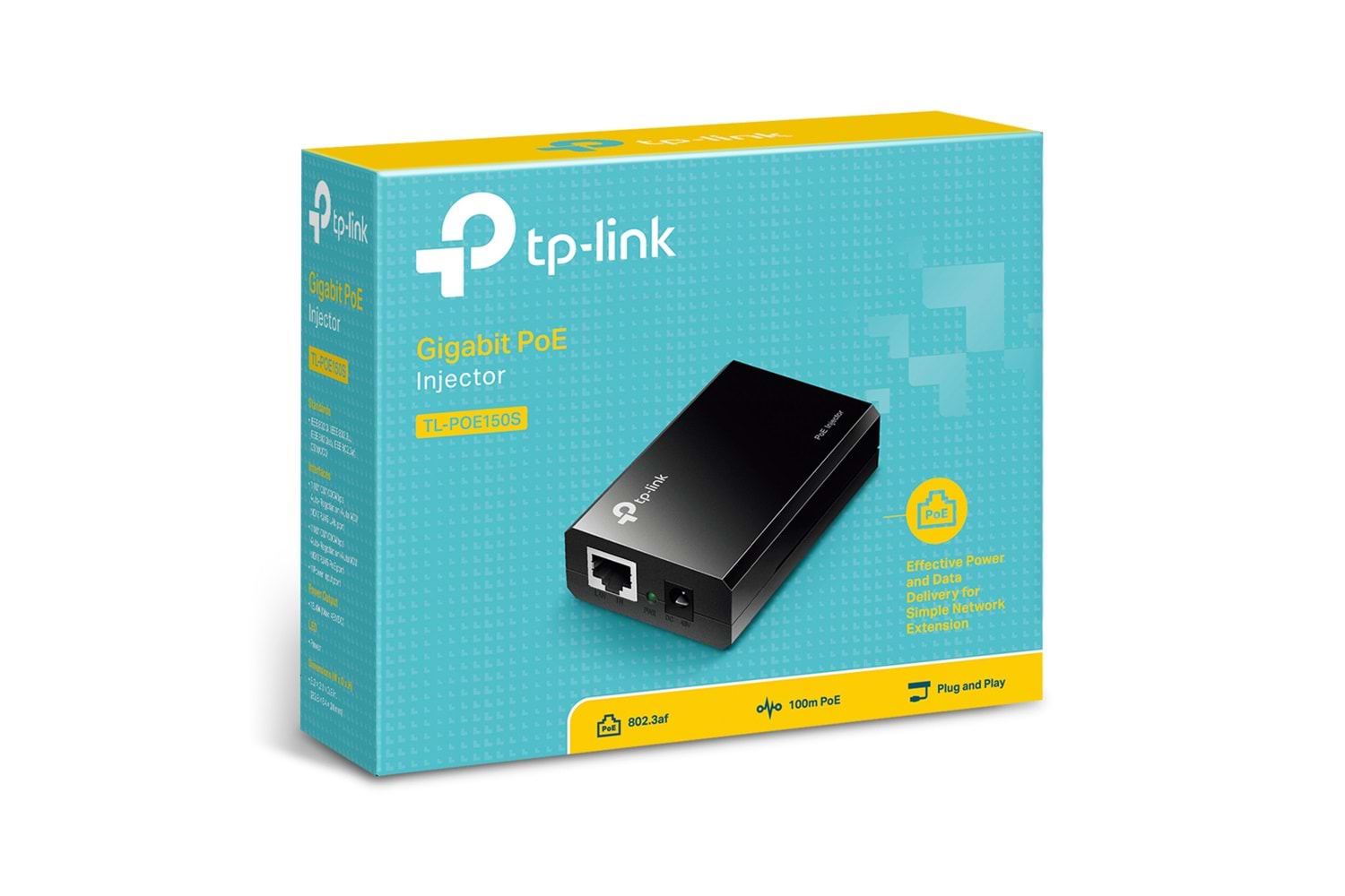 OMADA POE150S,2 Port Gigabit, 15.4W, PoE Masaüstü Injector