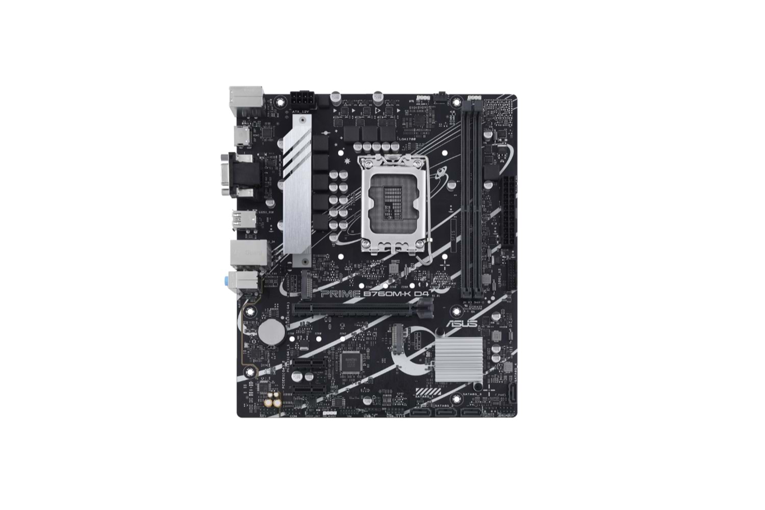 ASUS PRIME B760M-K D4, 2xDDR4, 2x M.2, D-SUB, HDMI, 12-13.14.Nesil, LGA1700 Soket, Anakart