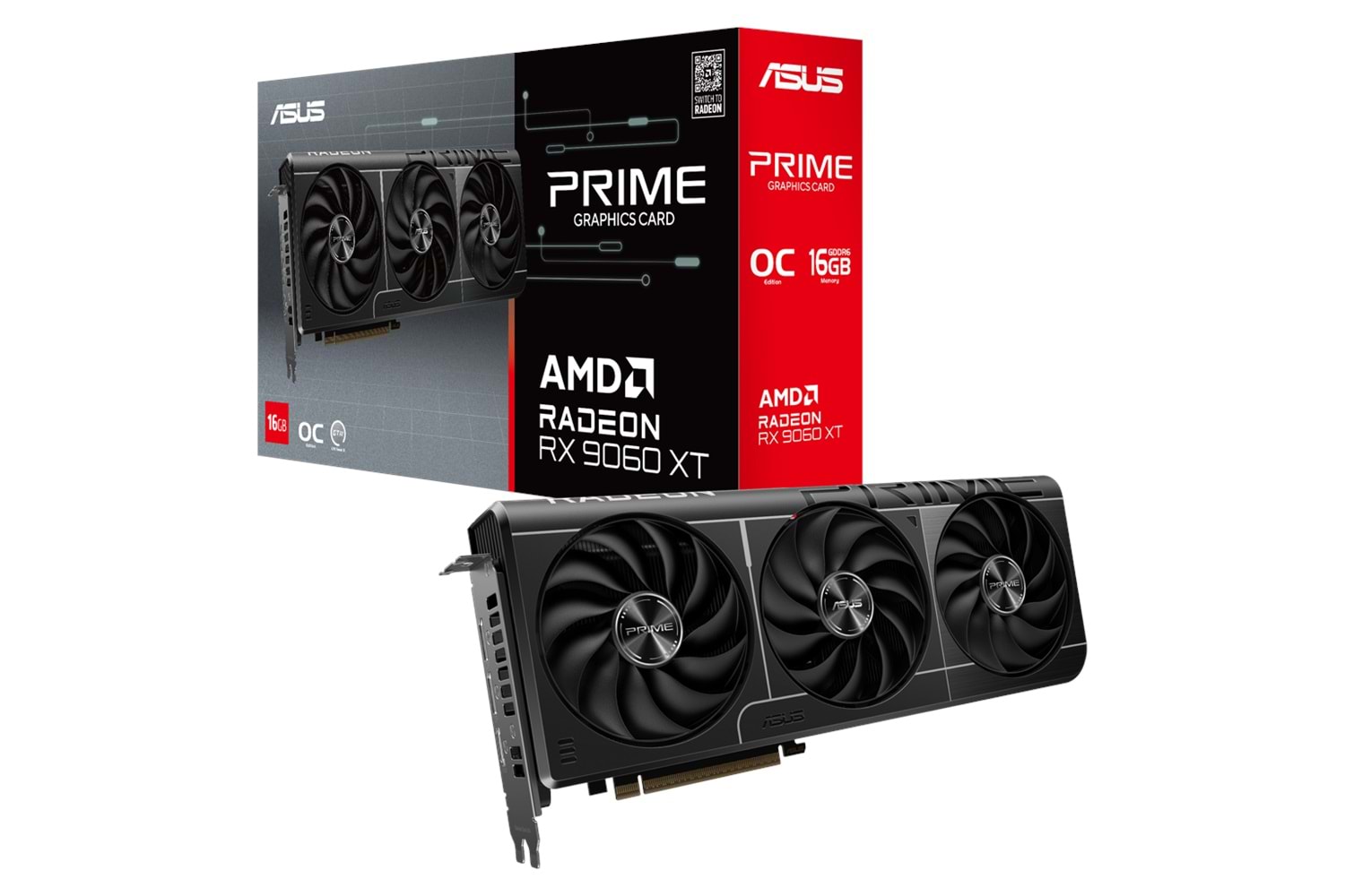 ASUS PRIME-RX9060XT-O16G, 16Gb, 128Bit, GDDR6, 1xHDMI, 2xDP, GAMING Ekran Kartı