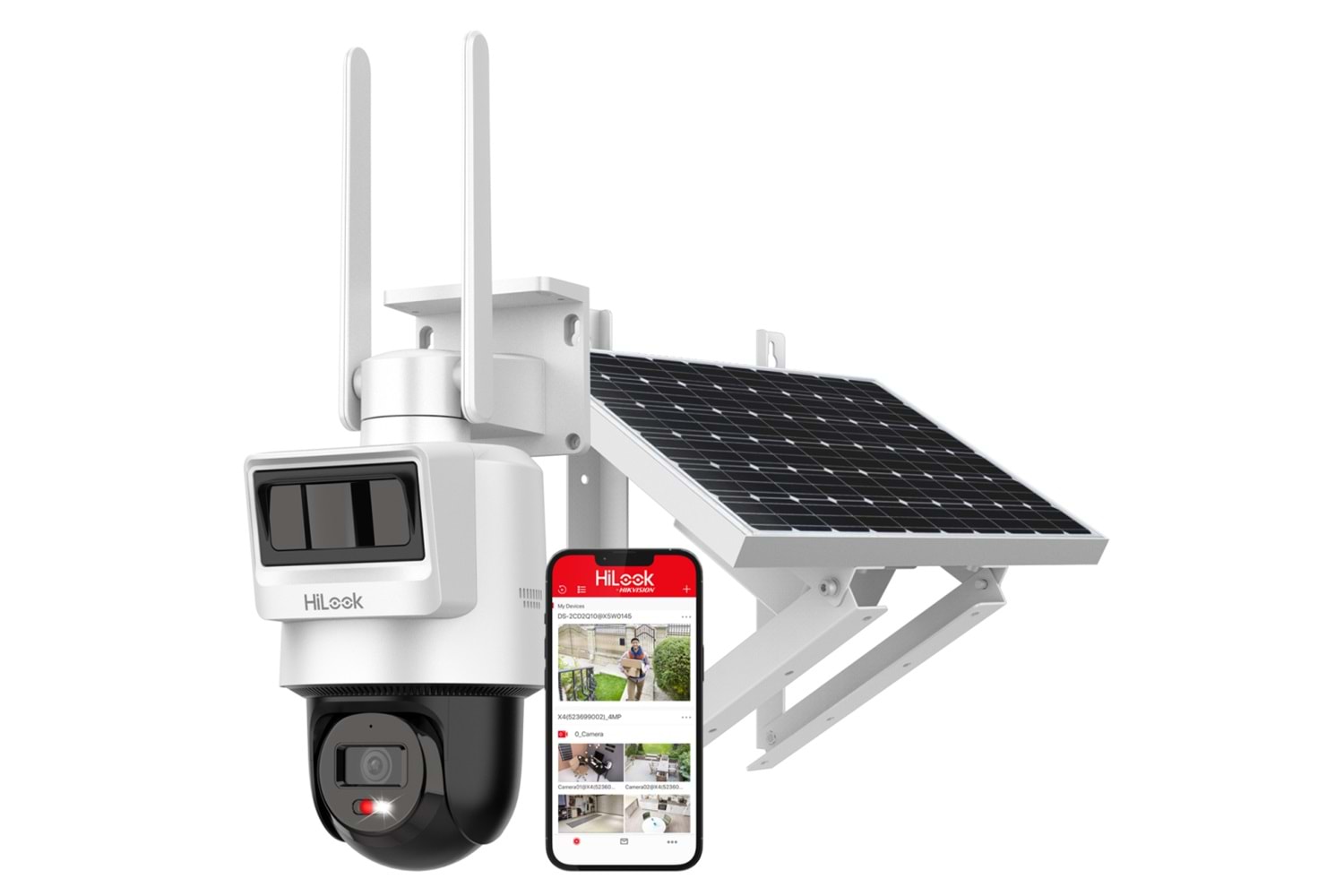 HILOOK PTZ-N2C400I-K/4G/C05S10, 4Mpix, 4mm, 30Mt Gece Görüşü, Dahili Mikrofon, PIR+RADAR, 4G, Solar PT IP Kamera