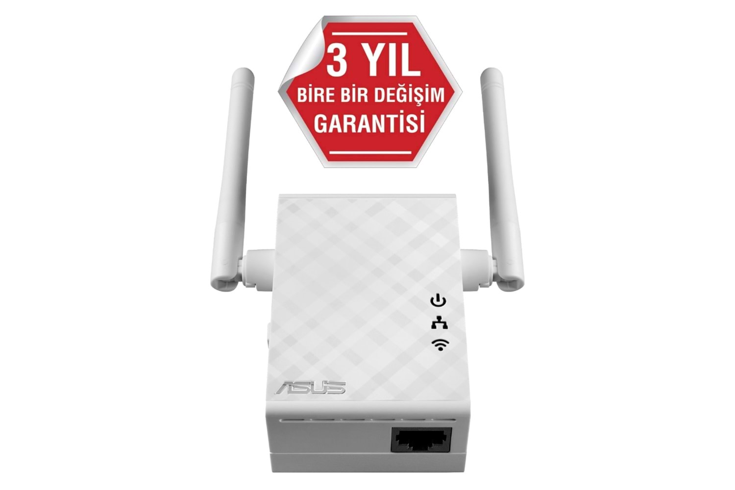 ASUS RP-N12, N300, 300Mbps, 2.4GHz WPS Butonu, 1Port Megabit Lan, Menzil Genişletici