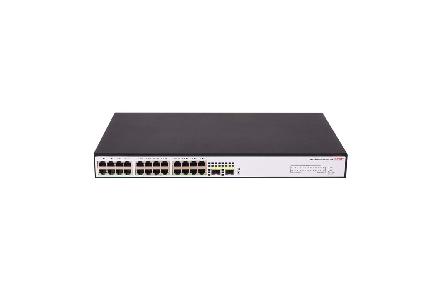H3C S1600V2-18P-HPWR, 16 Port, GigaBit, PoE 240W, L2, 2 Port GigaBit SFP, Web Yönetilebilir, Masaüstü Switch