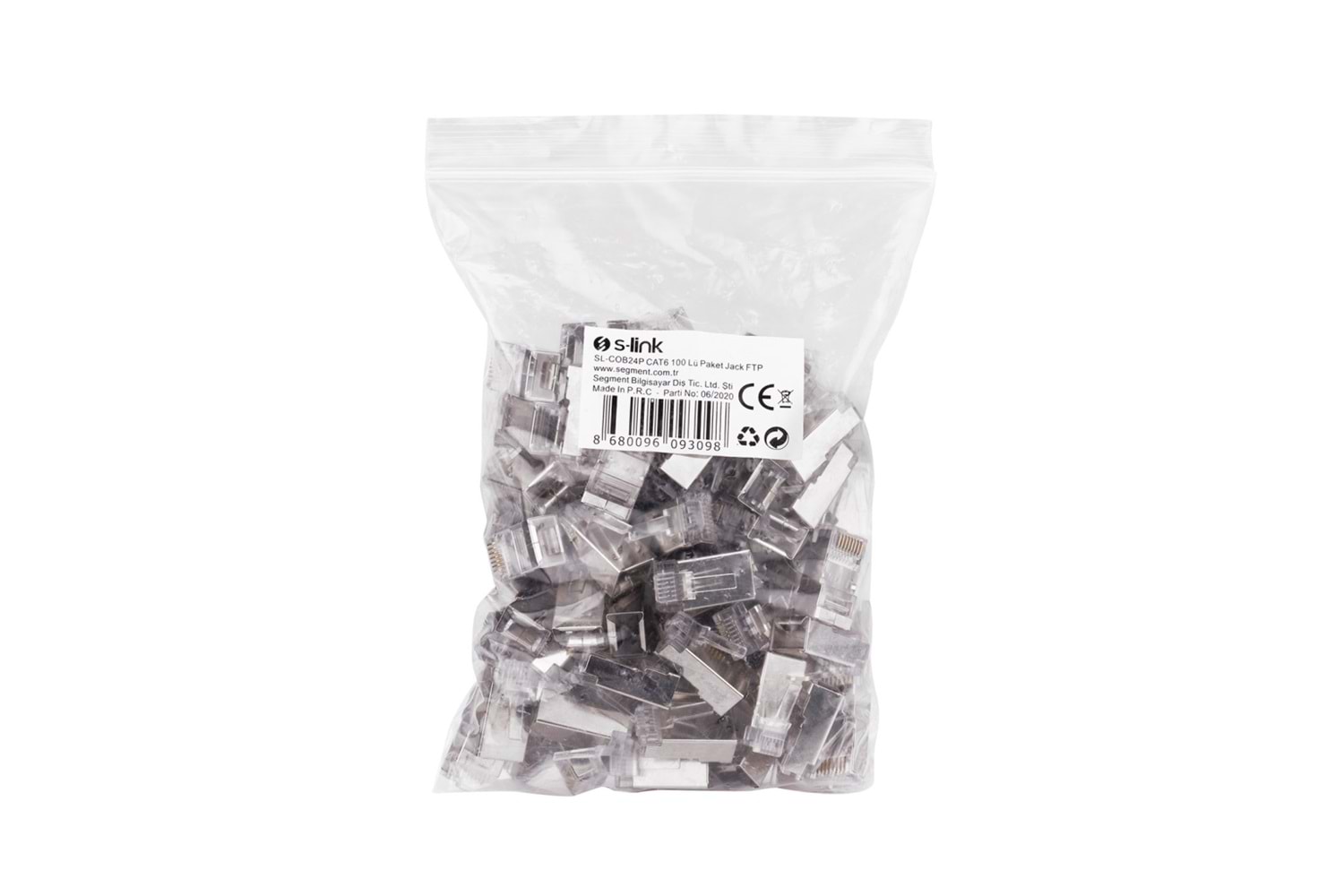 S-LINK SL-COB24P, RJ45, Yeni Nesil JAC, UTP, CAT6, Metal (100lü PAKET)