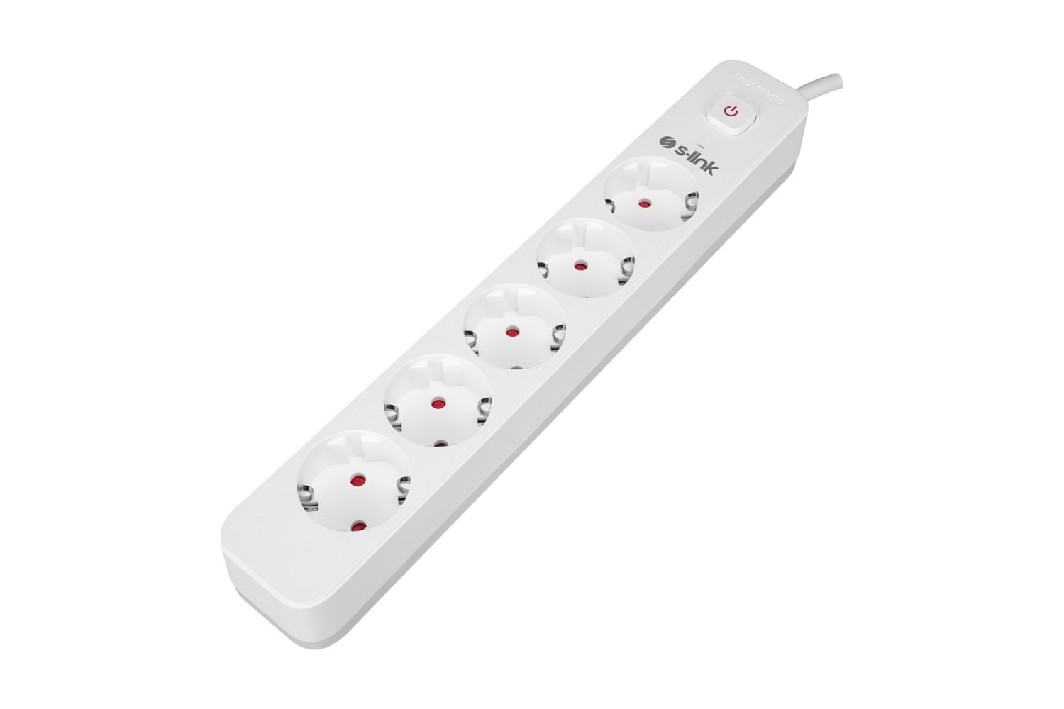 S-LINK SPG501S, 5 Soket, Akım Korumalı Priz, 1.5Mt Kablo, 750 Joule (Beyaz) %100 Bakır