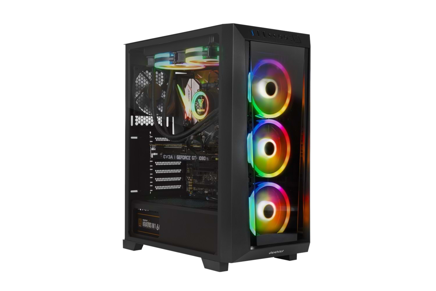 GAMDIAS TALOS M1 Elite, 850W, 80+ Bronze, Tempered Glass, ARGB, ATX GAMING KASA