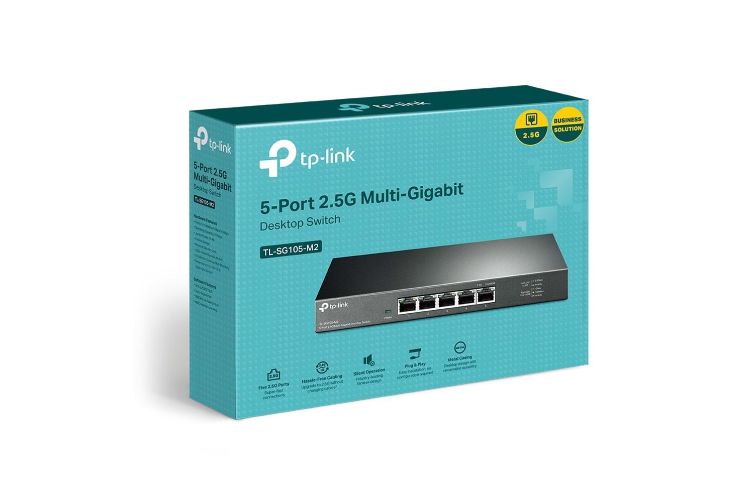 TP-LINK TL-SG105-M2, 5 Port, 2,5Gbps, Multi-GigaBit, Yönetilemez, Metal Kasa, Masaüstü Switch