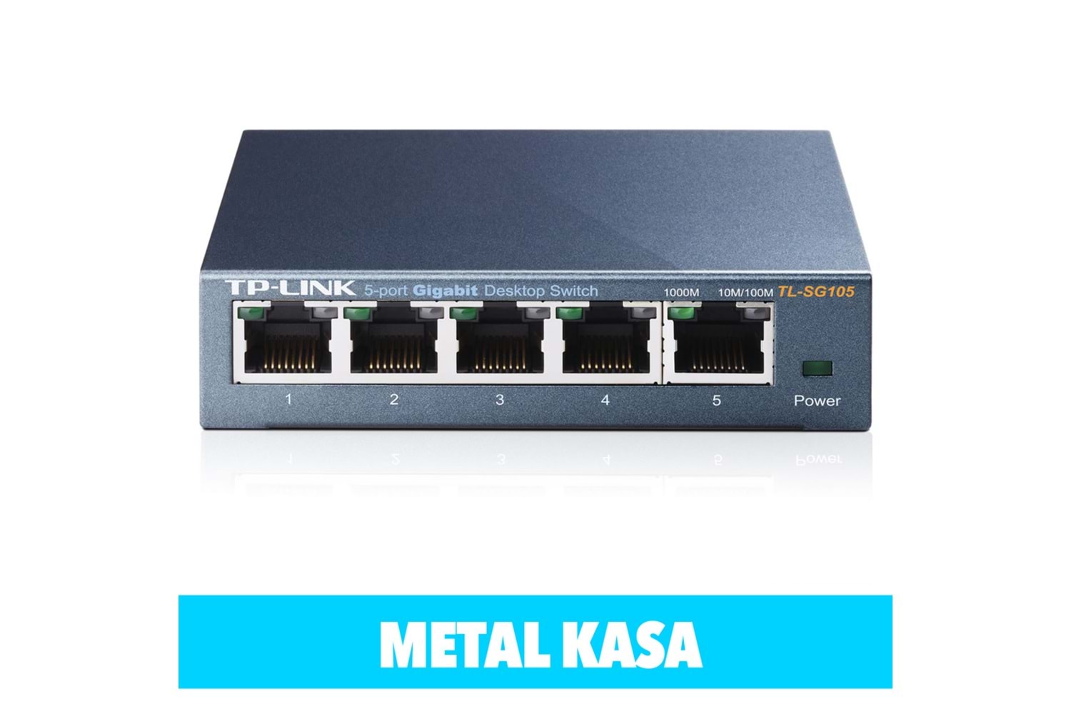TP-LINK TL-SG105, 5 Port, GigaBit, Yönetilemez, Metal Kasa, Masaüstü Switch