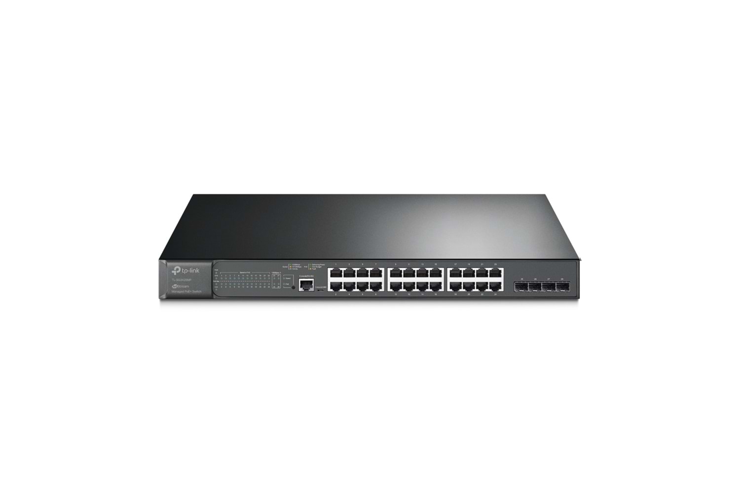 OMADA SG3428MP, 28 Port GigaBit, 24 Port PoE+, 384W, 4Port GigaBit SFP, L2+ Yönetilebilir, Rackmount Metal Kasa Switch