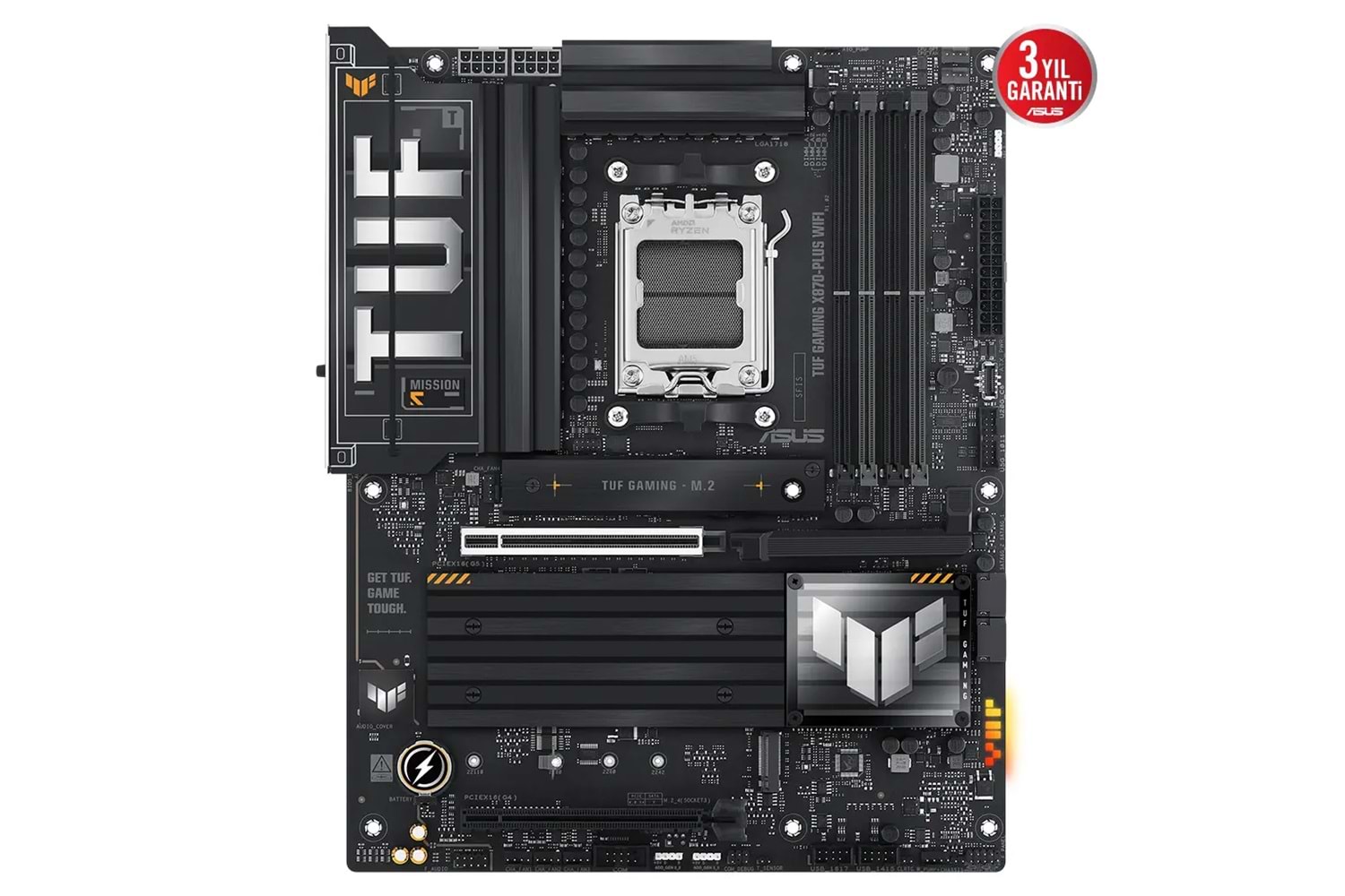 ASUS TUF GAMING X870-PLUS WIFI, 4xDDR5, 4xM.2, HDMI, DP, Type-C, Wi-Fi 7, Bluetooth v5.4, AM5 Soket GAMING Anakart