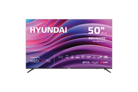 HYUNDAI 50HYN2205, 50" 127cm, 4K Ultra HD, Dahili Wi-Fi, Dahili Uydu Alıcılı, Smart Led Televizyon