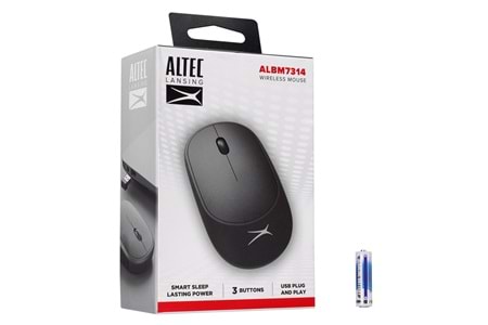 Altec Lansing ALBM7314, Siyah, 2.4GHz USB, 1200DPI, Kablosuz Optik Mouse