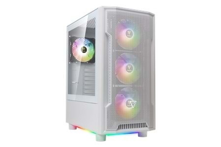 GAMDIAS ATHENA M6 Lite WH, 850W, 80+ Bronze, Tempered Glass, Mesh, ARGB, ATX, White Edition, GAMING KASA