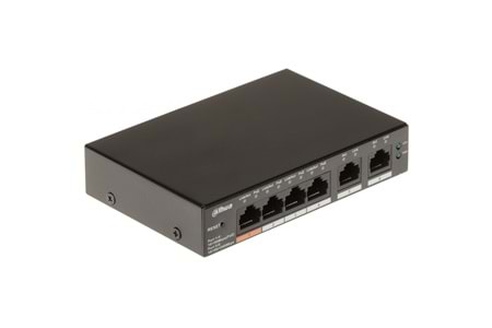 DAHUA CS4006-4ET-60, 4 Port, Megabit, PoE 60W, 2 Port Uplink, Cloud Yönetilebilir, Switch