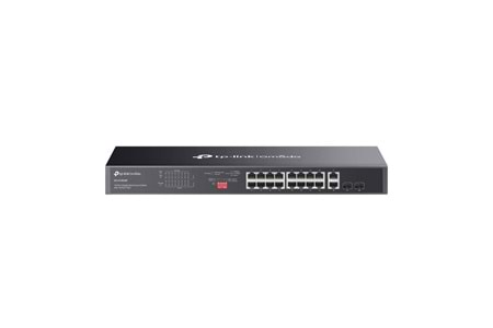 OMADA DS1018GMP, 18 Port Gigabit, 16 Port Gigabit PoE+, 250W, 4 Port Combo Gigabit SFP, Yönetilemez, Rackmount Metal Kasa Switch