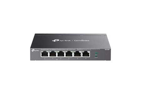 OMADA DS106P, 6 Port Gigabit, 4 Port Gigabit PoE+, 67W, Yönetilemez, Masaüstü Metal Kasa Sessiz Switch