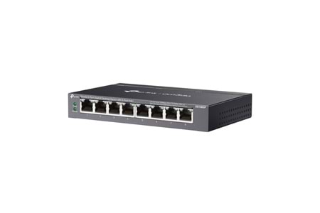 OMADA DS108GP, 8 Port Gigabit, 8 Port Gigabit PoE+, 65W, Yönetilemez, Masaüstü/Vesa Metal Kasa Sessiz Switch