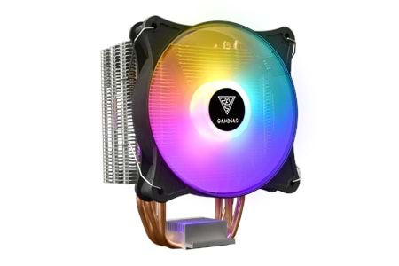 GAMDIAS BOREAS E1-410 Lite, ARGB, 120mm, CPU Kule Tipi Hava Soğutma, Doğrudan Temas Teknolojisine Sahip 4 adet Gelişmiş Bakır Isı Borusu (AMD AM4 ve INTEL Tüm işlemciler ile uyumlu)