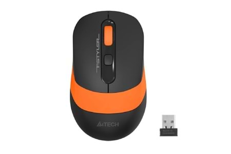 A4 TECH FG10 (Turuncu) FSTYLER 2,4Ghz Kablosuz Optik Mouse, 10-15Metre, 4 Buton, Nano Alıcı