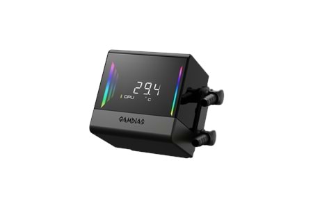 GAMDIAS CHIONE E4-360, 360mm, ARGB, 3 Fanlı, Dijital Ekran, CPU Sıvı Soğutma