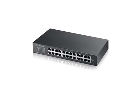 ZyXEL GS1100-24E V3, 24 Port, GigaBit, Yönetilemez, Sessiz, Rackmount Switch