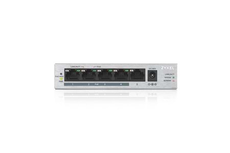 ZyXEL GS1005HP, 5 Port, GigaBit, PoE 60W, Yönetilemez, Masaüstü Switch