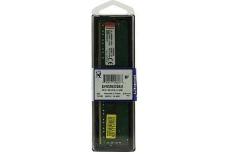 KINGSTON KVR32N22S8/8, 8Gb, 3200Mhz, DDR4, CL22, Desktop RAM