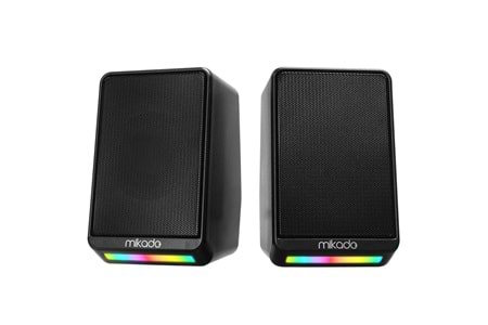MIKADO MD-178, 6W, 1+1, Masaüstü, RGB Aydınlatma, USB, Siyah Kasa, Speaker
