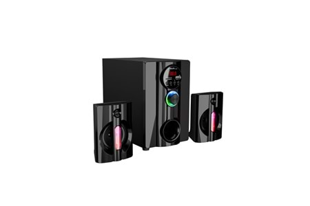 MIKADO MD-95BT, 20W, 2+1, Masaüstü, FM/BT/SD/USB, RGB Aydınlatma, Siyah Kasa, Speaker