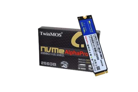 TwinMOS NVMe256GB2280AP, AlphaPro, 256GB, 3600-3250Mb/s, Gen3, NVMe PCIe M.2 2280, SSD, TLC, 3DNAND