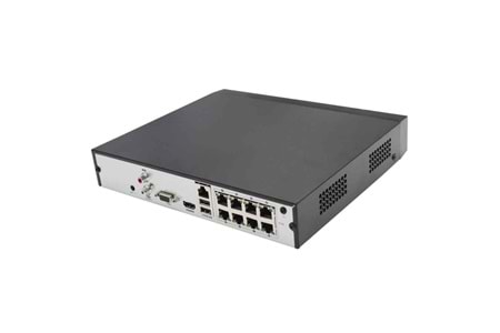 HILOOK NVR-108MH-C/8P, 8Kanal PoE, 8Mpix, H265+, 1 HDD Desteği, 1080P Kayıt, 80Mbps Bant Genişliği, NVR