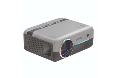 EVEREST PJ03, 300 LED Lümen, 1920X1080, 2xHDMI, 1xUSB, TF Soket, WiFi, Bluetooth, 30.000 Saat Led Ömrü, 3W Speaker, Android 9.0, FULL HD Projeksiyon Cihazı