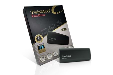 TwinMOS PSSD2TBMEDB, 2TB, Taşınabilir External SSD, USB 3.2, Type-C (Dark Grey)