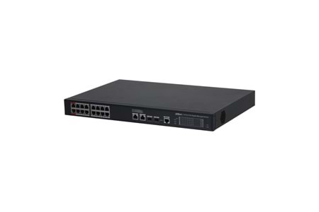 DAHUA S4220-16GT-240, 16 Port, Gigabit, PoE 240W, 2 Port Gigabit Uplink, 2 Port SFP Gigabit Combo, Longe Range 250Mt, Cloud Yönetilebilir, Switch