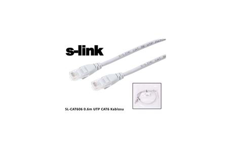 S-LINK SL-CAT606 CAT6 Patch 60CM Kablo (Gri)