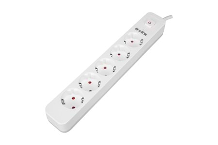 S-LINK SPG501S, 5 Soket, Akım Korumalı Priz, 1.5Mt Kablo, 750 Joule (Beyaz) %100 Bakır