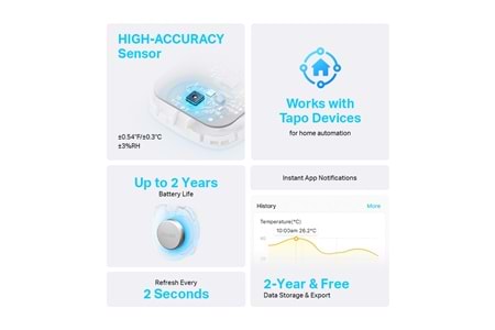 TP-LINK Tapo T310 Wi-Fi Akıllı Sıcaklık ve Nem Sensörü